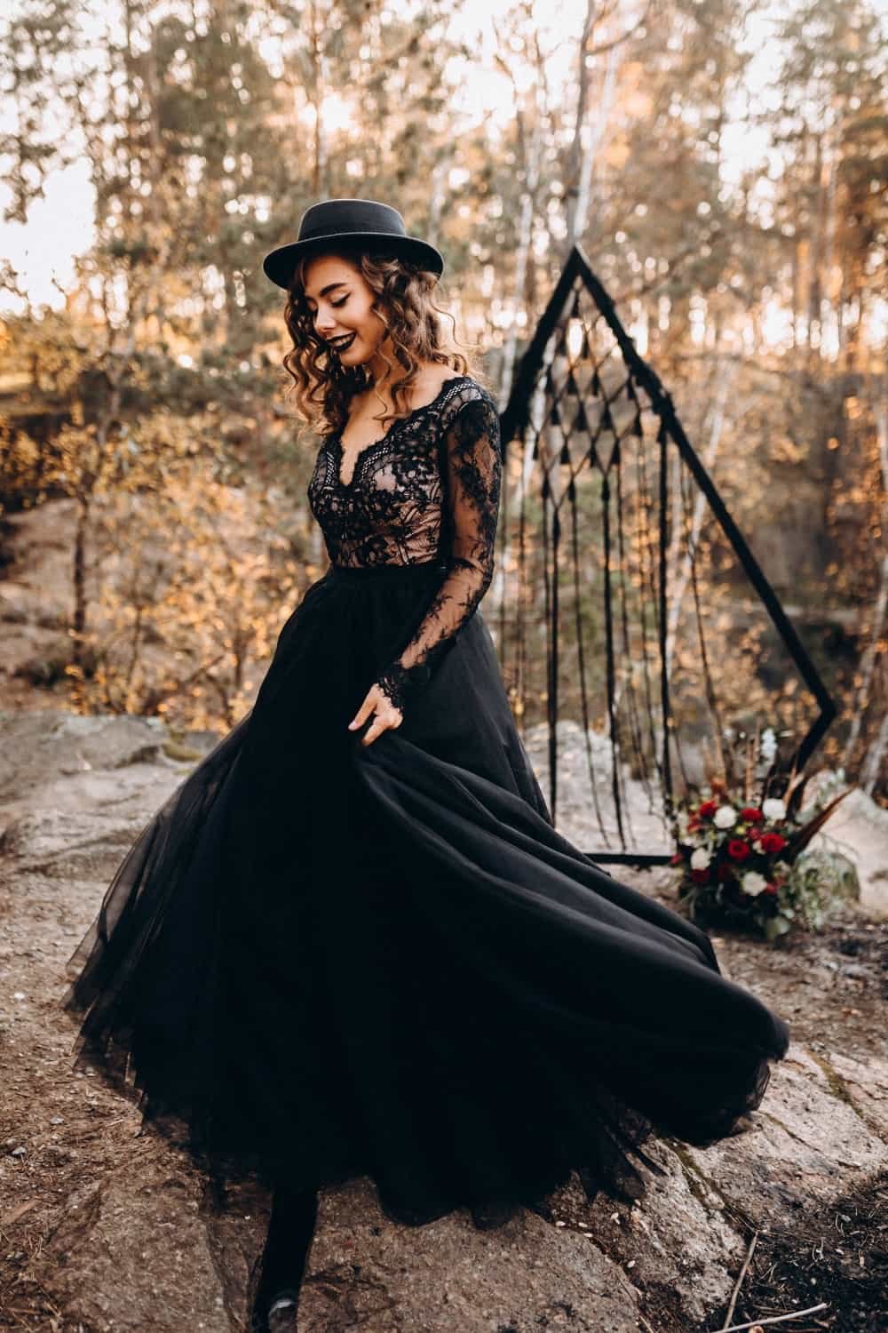 Black dress fall wedding online